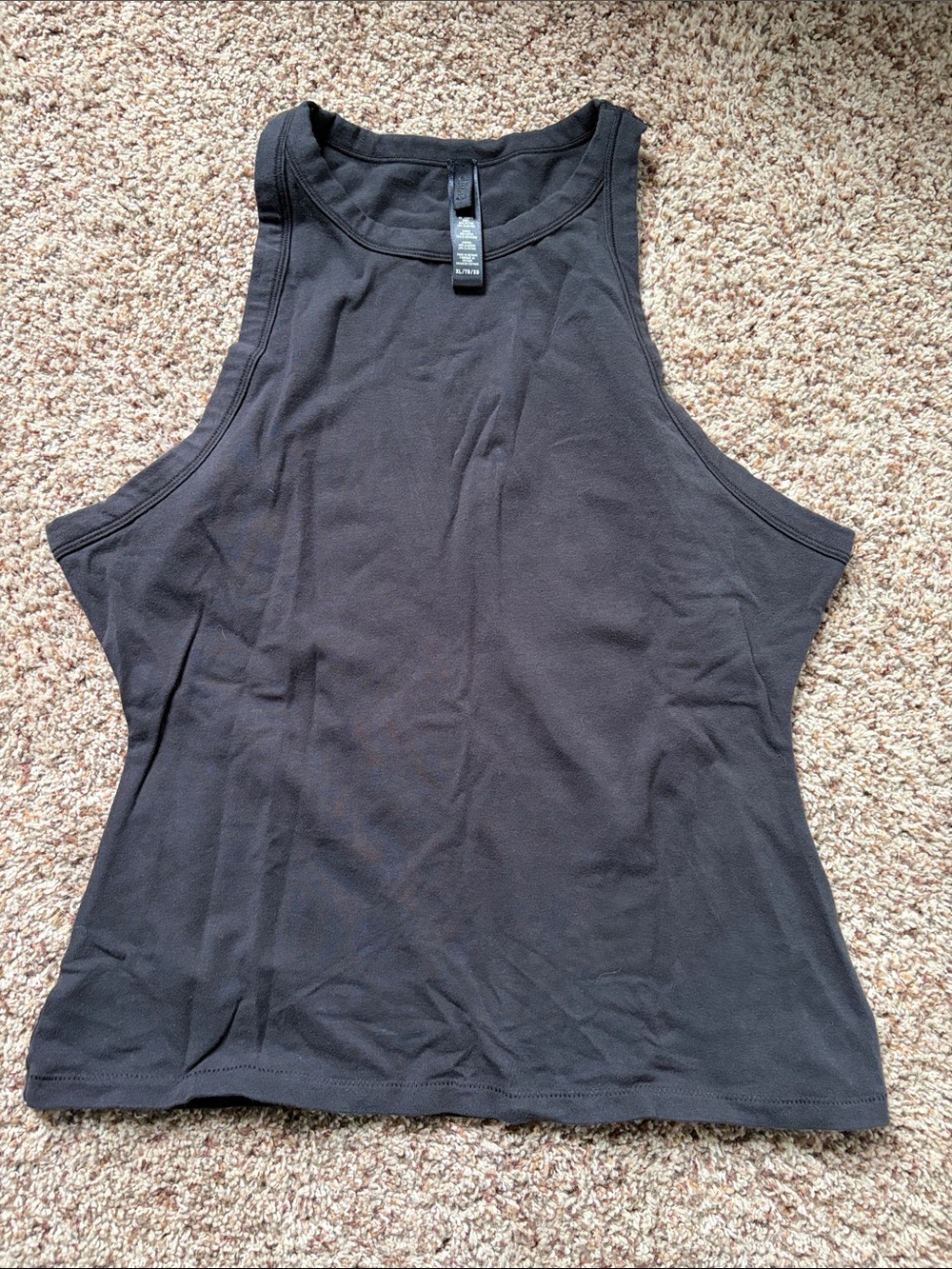 Black Ribbed Tank Top - skims